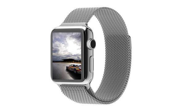 Silver Magnetic Milanese Apple Watch Band