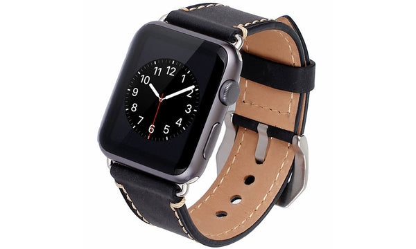 Black Leather Apple Watch Band